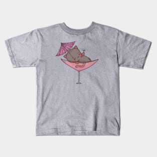 Chilling Drink Cat Kids T-Shirt